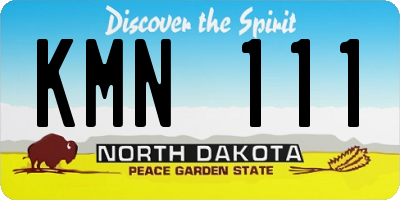 ND license plate KMN111