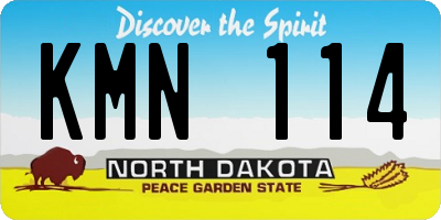 ND license plate KMN114