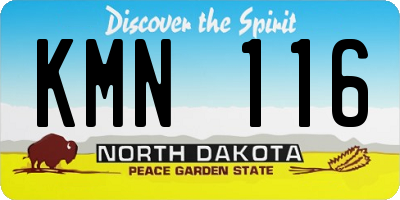 ND license plate KMN116