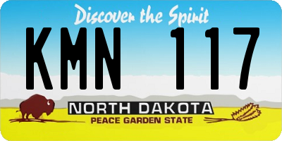 ND license plate KMN117