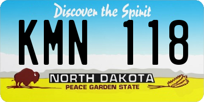 ND license plate KMN118