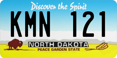 ND license plate KMN121