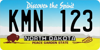 ND license plate KMN123