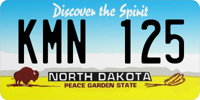 ND license plate KMN125