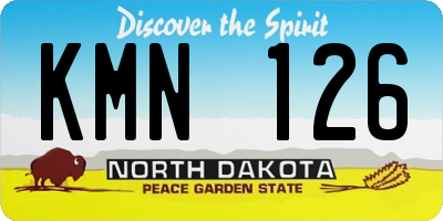 ND license plate KMN126