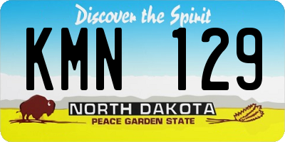 ND license plate KMN129
