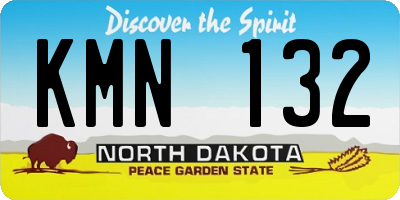 ND license plate KMN132
