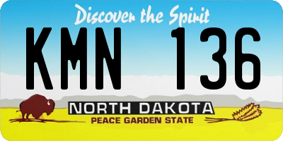 ND license plate KMN136