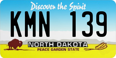 ND license plate KMN139