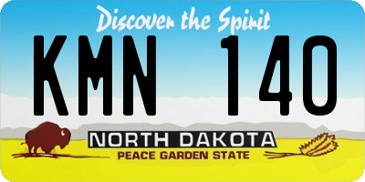 ND license plate KMN140