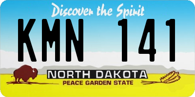 ND license plate KMN141