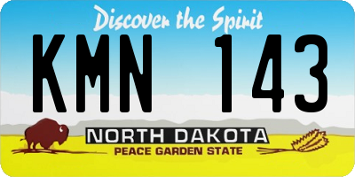 ND license plate KMN143
