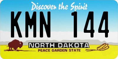ND license plate KMN144