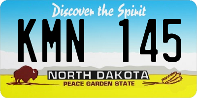 ND license plate KMN145