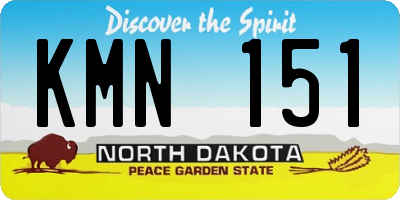 ND license plate KMN151
