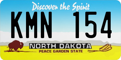 ND license plate KMN154