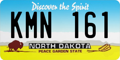 ND license plate KMN161