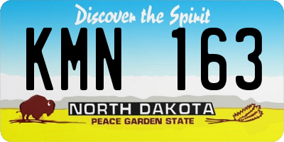 ND license plate KMN163