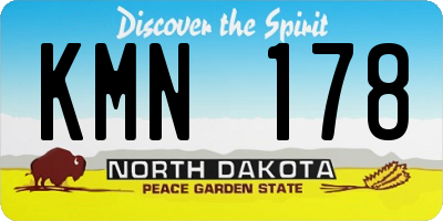 ND license plate KMN178
