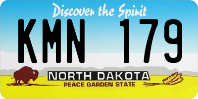 ND license plate KMN179