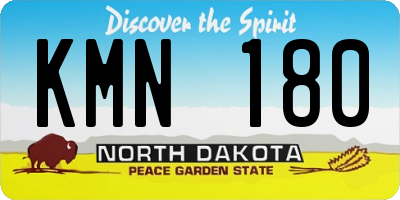 ND license plate KMN180