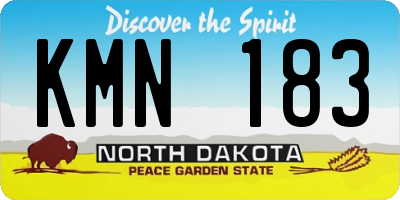 ND license plate KMN183