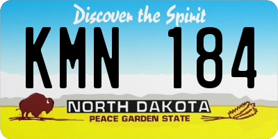 ND license plate KMN184