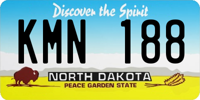 ND license plate KMN188