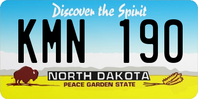 ND license plate KMN190