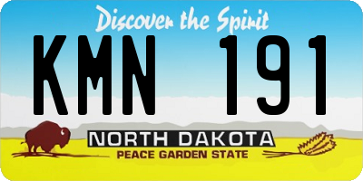 ND license plate KMN191