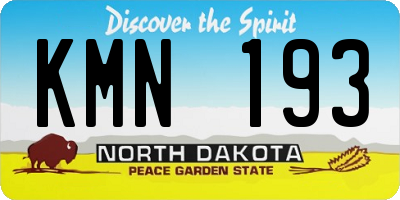 ND license plate KMN193