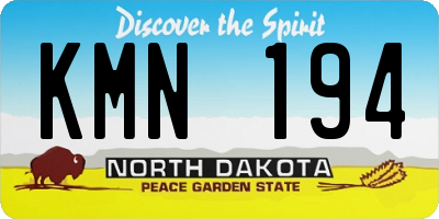 ND license plate KMN194
