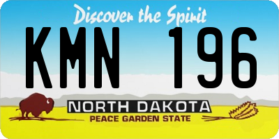 ND license plate KMN196