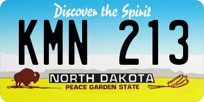 ND license plate KMN213