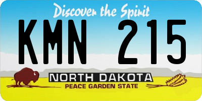 ND license plate KMN215