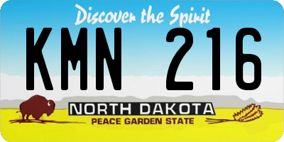 ND license plate KMN216