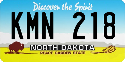 ND license plate KMN218