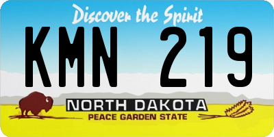 ND license plate KMN219
