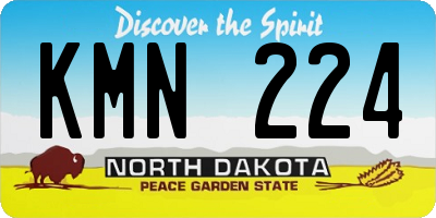 ND license plate KMN224