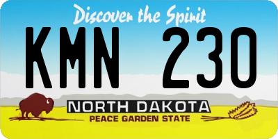ND license plate KMN230