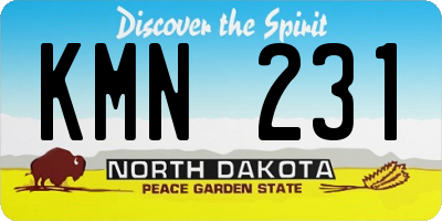 ND license plate KMN231