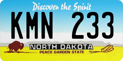 ND license plate KMN233