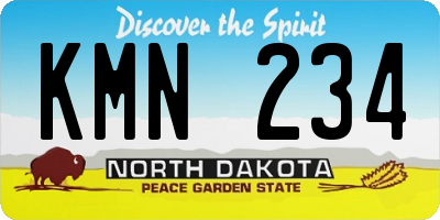 ND license plate KMN234