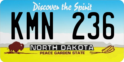 ND license plate KMN236