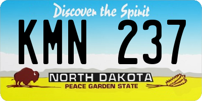 ND license plate KMN237