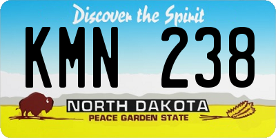ND license plate KMN238