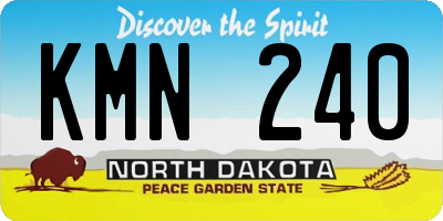 ND license plate KMN240