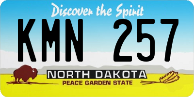 ND license plate KMN257