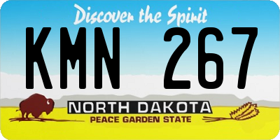 ND license plate KMN267