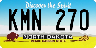 ND license plate KMN270